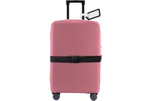 RainVillage Travel Luggage Cover Suitcase Protector Scratch-Resistant Fit 19-31 Inch Suitcase, Not Included Suitcase (Pink, L(26-27 inch))