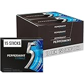 5 GUM Peppermint Cobalt Sugar Free Chewing Gum, Bulk, 15 Sticks, 10 Pack | Cool minty peppermint sugar free gum, easy for purse and travel essentials, busy days and commutes, studying, concerts