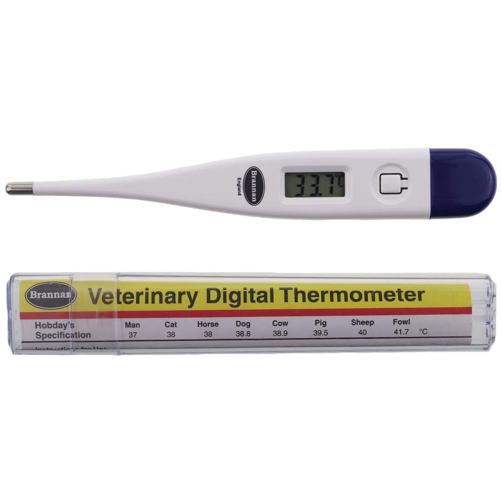 Brannan Digital Vets Thermometer For Pet Owners of Dogs Cats Horses Animals With FREE Veterinary Hobday's Spec Chart