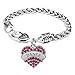 Godyce Dance Gifts Heart Bracelet for Women Girl Charm - Red Crystal Silver Jewelry