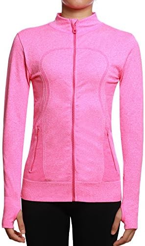 SEEU Women's Long Sleeve Running Top Women Yoga Tops Full Zip with Pockets Quick Dry Casual Sports Jackets - Tumbholes Keep Body Warm
