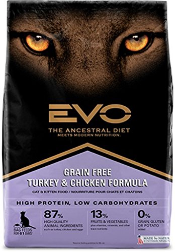 EVO 2.2 lb Grain Free Turkey and Chicken Formula Cat and Kitten Food (1 Pack), One Size