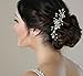 SWEETV Wedding Hair Comb,Pearl Bridal Hair Clip Silver-Rhinestone Wedding Hair Accessories for Brides Bridesmaid Women (1.Silver)