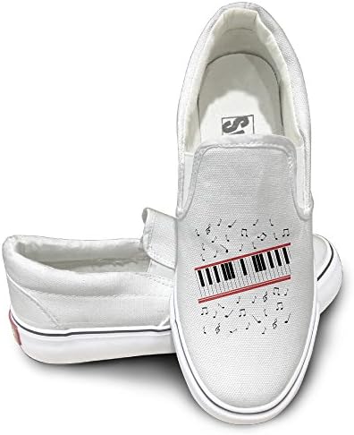 GD Beat It Piano Activewear Unisex Flat Canvas Shoes Sneaker 42 White