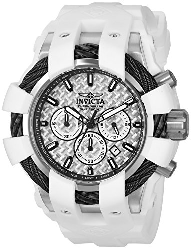 Invicta Men's 'Bolt' Quartz Stainless Steel and Silicone Casual Watch, Color:White (Model: 23857)