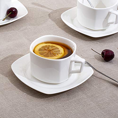 SUNTING Kaffeetassen Set Porzellan CremeWeiß Espressotassen Set 6 Personen. Neue Bone China Kaffeeservice mit 6 200ml… – Bild 7