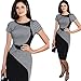 DaySeventh Women's Short Sleeve Elegant Business Dress Office Bodycon Dresses (XL, Black)