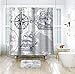 Riyidecor Nautical Sailboat Map Shower Curtain 72Wx72H Inch for Bathroom Ship Anchor Accessories for Boys Kids Sketch Pirate Ship Wheel Compass Bathtub Decor Fabric Polyester Waterproof WW-HRRS