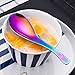 efoot Soup Spoon,4PCS Rainbow Spoon, Stainless Steel Soup Spoon Coffee Spoons Ice Cream Spoon Perfect for Home and Kitchen