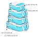 4 Pack Compression Packing Cubes, Expandable Luggage Packing Organizers with Space Saving Double Zipper, Breathable Top Mesh Organize and Compress Storage Bags for Travel（Sky Blue）
