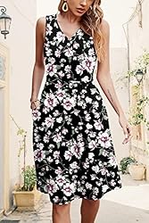NILOUFO Womens Casual Summer Dresses Tank Swing