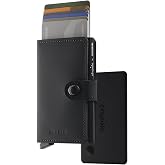 Chipolo x Secrid Trackable Mini Wallet, Leather Slim Wallet (Black) | With Rechargeable Bluetooth Tracker Chipolo CARD, Works with Apple Find My or Google's Find Hub with Call of Your Phone