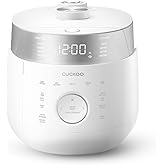 CUCKOO Twin Pressure Rice Cooker 10-Cup Uncooked / 20-Cup Cooked with Induction Heating Technology, 20 Menu Modes with Voice Guide, Large Rice Maker Multi-Cooker & Pressure Cooker (CRP-LHTR1009FW)