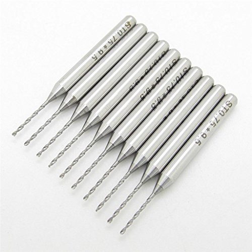 3.175mm Carbide Engraving Drill Bits Set 0.75mm Cutting Edge PCB CNC Pack of 10