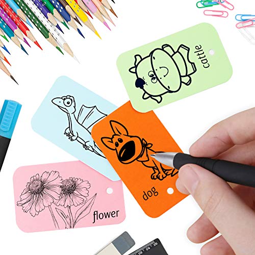 Koogel Flash Cards, 6 Pack 300 Revision Cards Index Cards Mini Notepads Blank Flashcards Study Cards on Ring