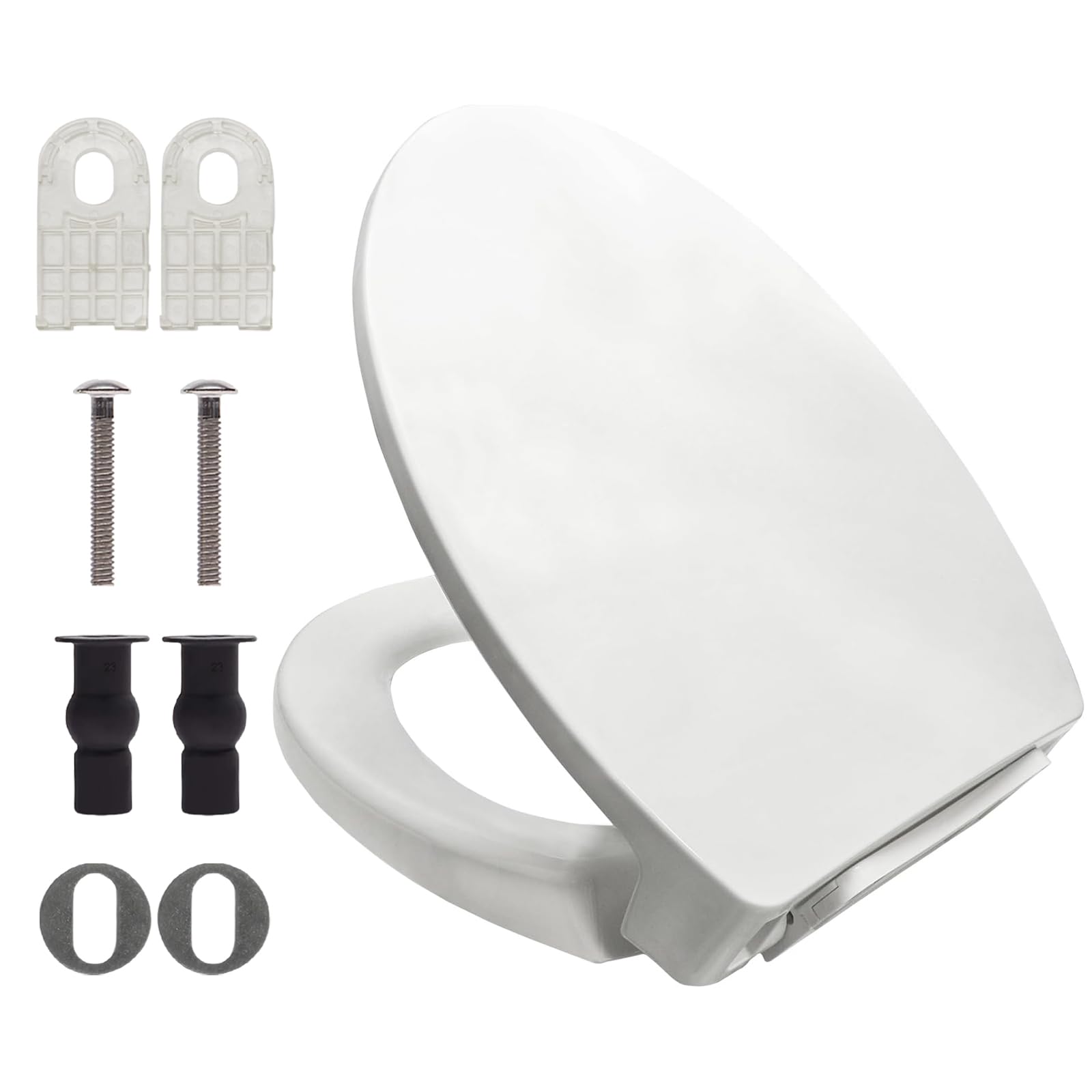 Photo 1 of **MISSING SOME HARDWARE/NO BOX**Soft Close Toilet Seat - Elongated for Toto SS114#01 Cotton White Mounting Hardware included