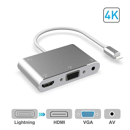 Hamkaw HDMI VGA AV Adaptador convertidor, 4 en 1 Plug and Play ...