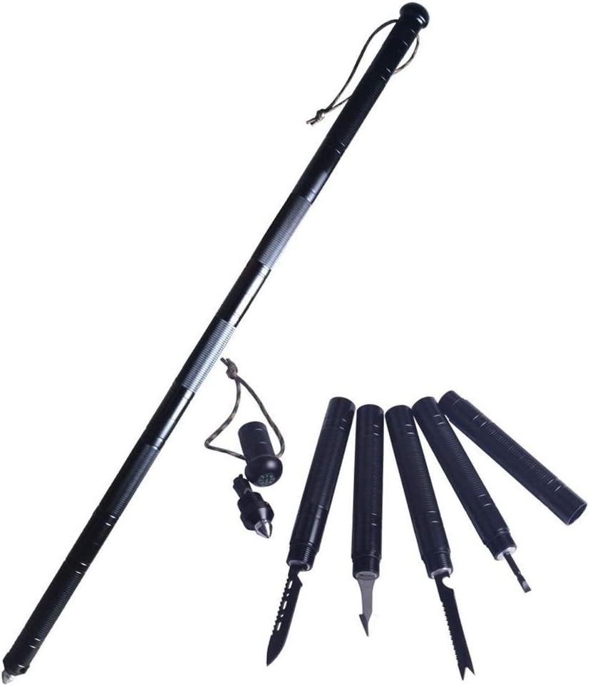 ManYHM Outdoor Defense Stick Alpenstock Hiking Tool Camping Equipment Multifunctional Folding Tools Stick