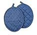 Sticky Toffee Oven Mitt and Pot Holder Set of 3 – Dark Blue Non-Slip Silicone Kitchen Hot Pads and Mitts, 100% Cotton Shell, Oeko-Tex Cotton