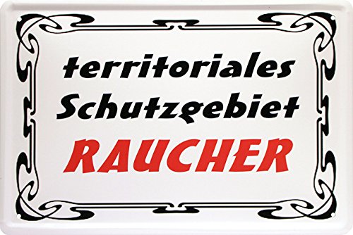 Territoriales protected zone smokers Warning 20 x 30 CM Metal Sign - 1461