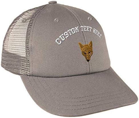 Custom Text Embroidered Fox Face Snaps Cotton Low Crown Mesh Golf Hat Cap Navy