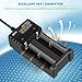 OSTRI Li-ion Battery Charger 18650,Smart Universal 3.7 v Lithium-ion Rechargeable Battery Charger for Button or Flat Top AA AAA 26650 18500 18350 17670 16340 14500 10440 with USB Charging Cable