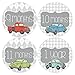 Gift Set of 12 Round Keepsake Photography Monthly Baby Stickers with Vintage Cars and Trucks MOSB184
