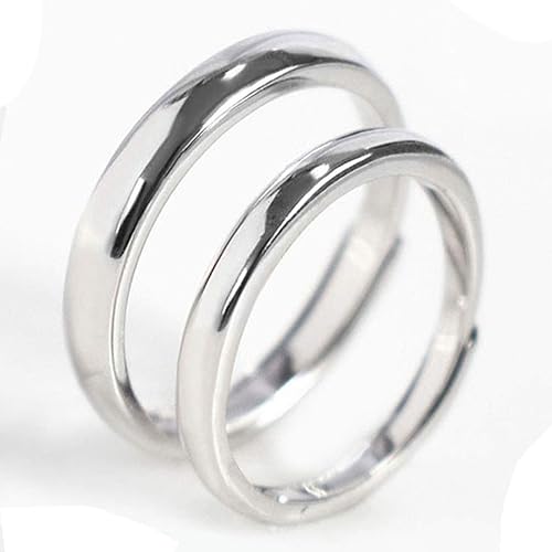 Amazon Rockyu指輪 レディース フリーサイズ シルバー925 シンプル 甲丸リング そばにいる 愛の結婚指輪 おしゃれ カップル ペアリング 恋人 人気 プレゼント 個別販売 ジュエリー 通販