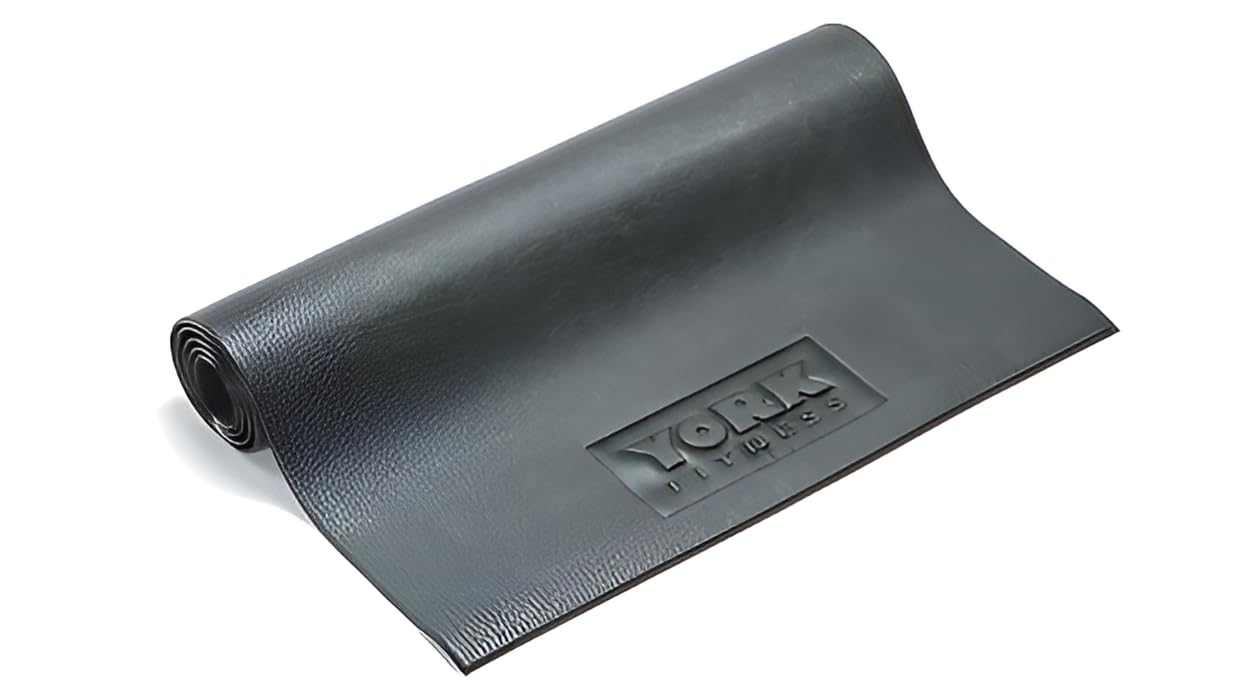 York Fitness Equipment and Exercise Mat - Non-slip Rubber Gymnastic mats,Exercise Camping Mats – For Yoga, Treadmills, Benches, Cycles, Rowers and Cross Trainers – Large – 182cm/76cm
