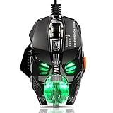 Gaming Mouse for PC Gamer,[RGB spectrum Tunable][Chroma Breathing Light][4000 DPI][Adjustable Weight][8 Programmable Buttons][A3050 high-grade chip]Ergonomic Wired USB Mice for Computer Laptop games