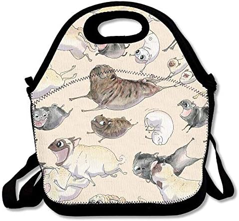 Running Pug Dogs Lunch Bag