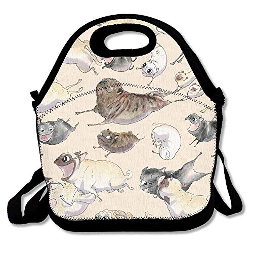 Running Pug Dogs Lunch Bag