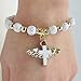 WE 12 Pcs Angel Wing Cross Bracelet Favor - Baptism Christening Bautizo Recuerdos First Communion Gift for Guests