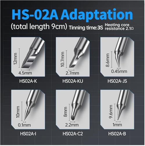 FNIRSI HS-02A 100W Portable Soldering Iron Kit, 100-450℃, 3 Preset Temperature Groups, 3 Soldering Tips, Smart Digital Tool for Precision Repair
