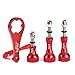HSU Aluminum Thumbscrew Set + Wrench for Gopro Hero 13, 12, 11, 10, 9, 8, 7, 6, 5, 4, 3, AKASO Campark and Other Action Cameras (3pcs, Red)