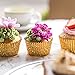 SUBANG 400 Pieces Foil Cupcake Liners Baking Cups Muffin Tins Treat Cups Foil Metallic Cupcake Liners for Weddings,Birthdays,Baby Showers,Silver Rose Gold Black and Gold