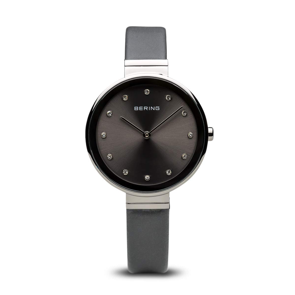 BERING Women Analog Quartz Classic Collection Watch with Satin Strap and Sapphire Crystal 12034-609