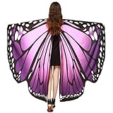 Party Costume, METFIT Soft Fabric Butterfly Wings Shawl Fairy Pixie Accessory 2017 (Purple)