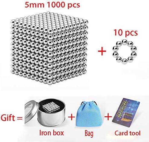 5mm Magnetic Fidget Blocks, Magnetic Sculpture Toy Building Blocks for Intelligence Development and Stress Relief, Great Toy for Great Stocking Stuffer and Brain Teaser