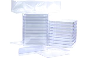 BIPEE 10 Pack Sterile Thick Plastic Petri Dishes with Lids, Square Petri Dish 13mmx13mm Dia x15mm for Mold Testing kit in Lab Supplies