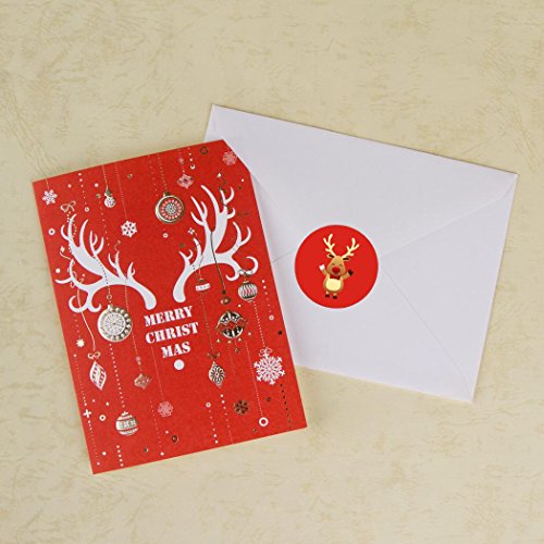 Moon Boat 600PCS Christmas Holiday Stickers Roll - Card Envelopes Stocking Xmas Party Favors Supplies