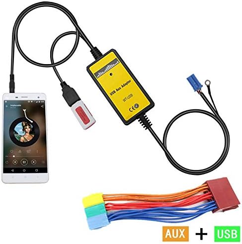 Aux Adapter,Wyness Car MP3 USB Interface Adapter Audio Car Digital Music Cd Changer 3.5mm Input Aux Interface for Audi 8Pin 99-05 A2,01-06 A3,1998-2006 A4 S4,2001-2004 A6 S6,1999-2003 A8 S8,Allroad TT