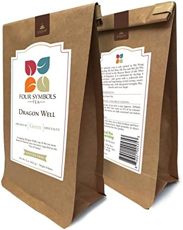 Four Symbols Dragon Well Green Tea - Premium Specialty Chinese Loose Leaf Tea