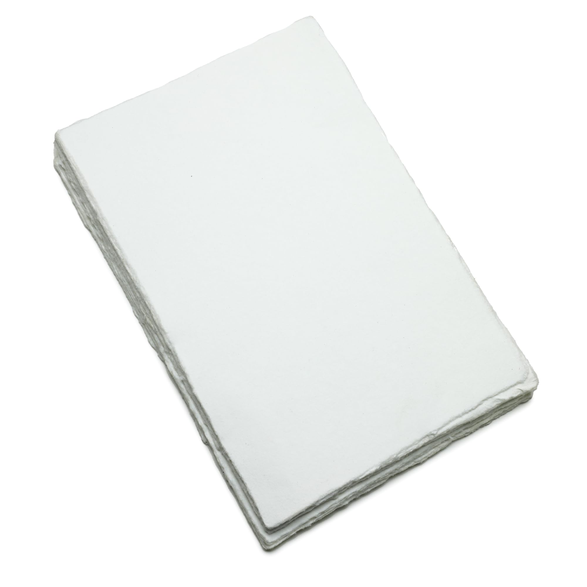 Fausta Handmade White Textured Cotton Paper A4 25 Sheets 11.69" X 8.27", 400 GSM | Deckle Edge Papers for Artists, Writers, Mixed Media, Blank Paper Sheets