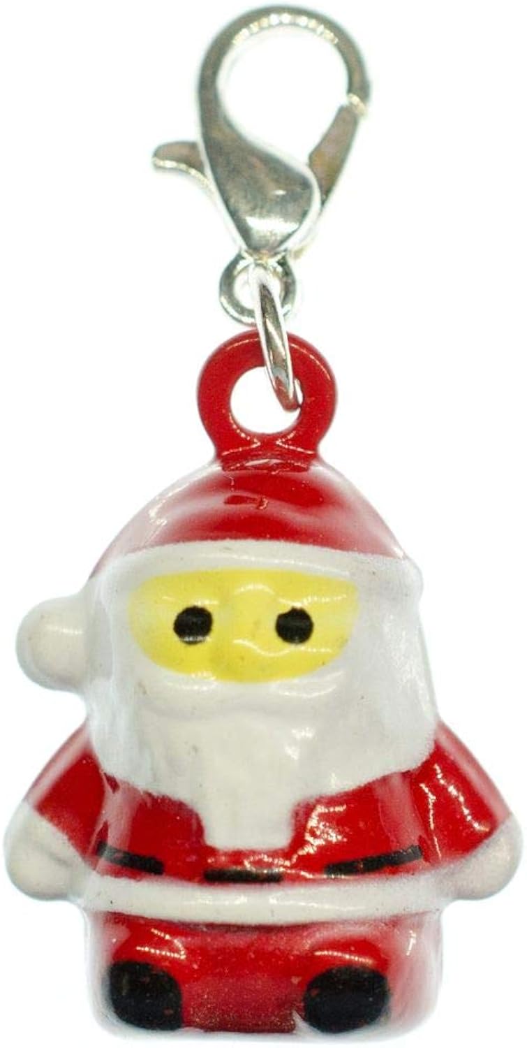 Miniblings Santa Claus Charm Pendant Bells Christmas Nicholas Metal, Silver, 20mm