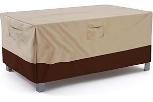 Vailge Rectangular/Oval Patio Table Cover, Heavy Duty and Waterproof Outdoor Lawn Patio Furniture Covers, Large Beige & Brown