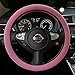 Sino Banyan Diamond Steering Wheel Cover PU Leather Case, with Bling Bling Crystal Rhinestones, Universal 15 Inch Protector for Women, Pink