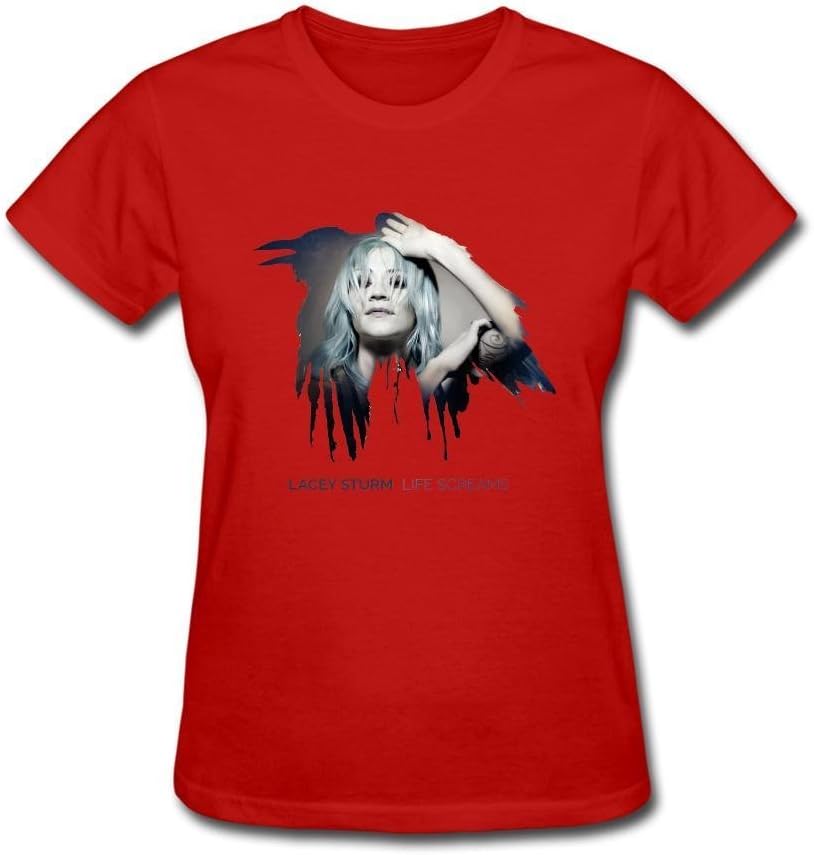 FUSHUO Women's Lacey Sturm Life Screams T-shirt Size M Red