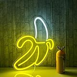 Banana Neon Signs LED Neon Lights Art Wall Decorative Lights Neon Lights for Christmas Room Wall Kids Bedroom Birthday Party Bar Decor 11'x19.7' (Warm Yellow Banana)