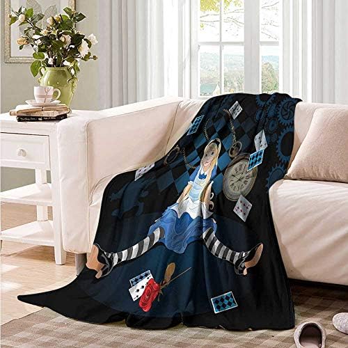 Oncegod Baby Blanket Alice in Wonderland Rose Flowers Super Soft Cozy 60" W x 51" L